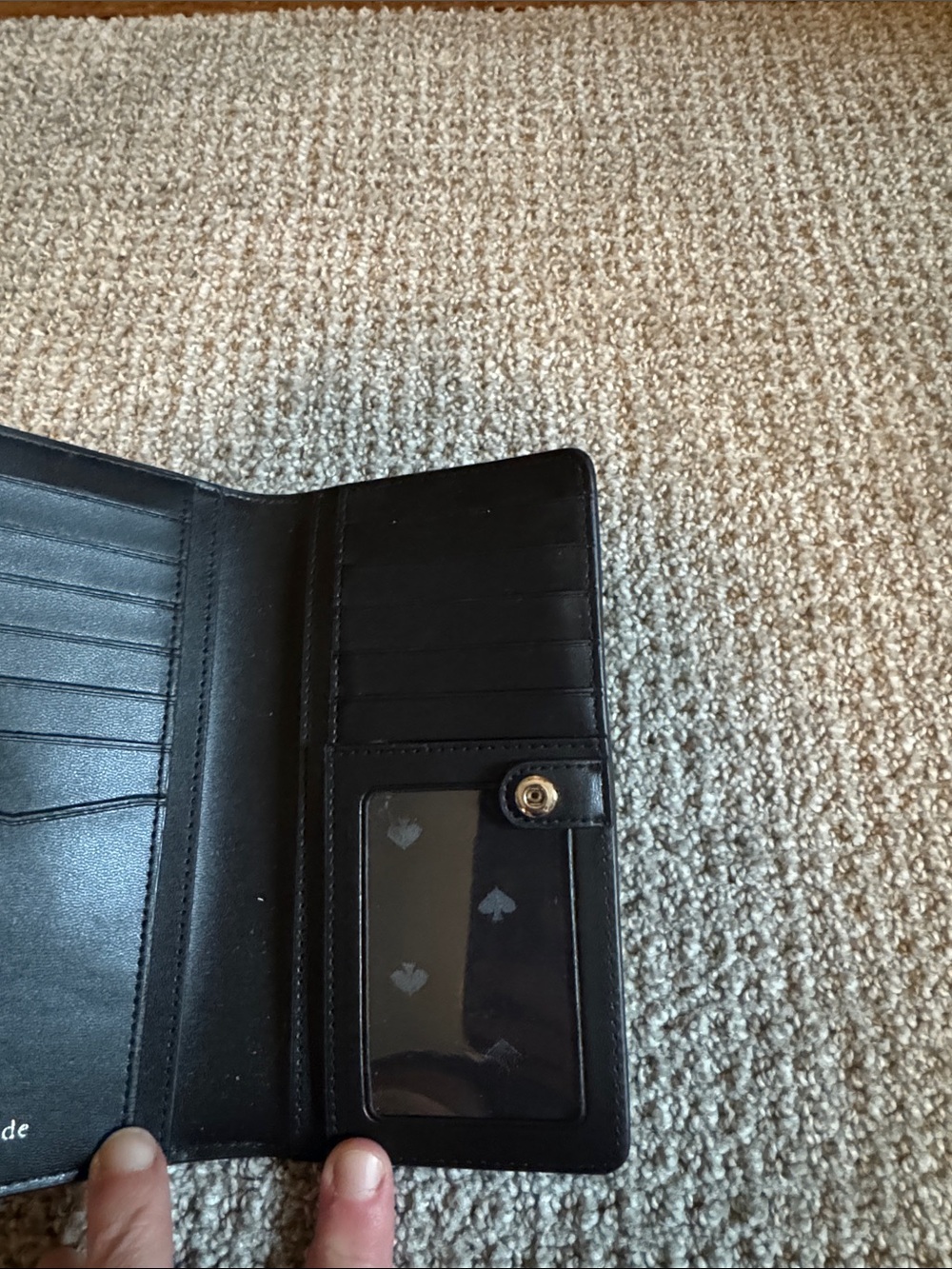 kate spade Black Saffiano Zip Wallet with Gold Logo - Picture 4 of 9
